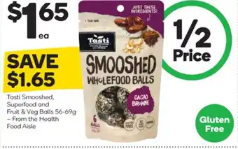 Woolworths Tasti Smooshed, Superfood and Fruit & Veg Balls 56-69g - From the Health Food Aisle offer