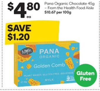 Woolworths Pana Organic Chocolate 45g - From the Health Food Aisle offer