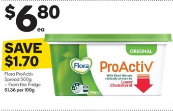 Woolworths Flora ProActiv Spread 500g - From the Fridge offer