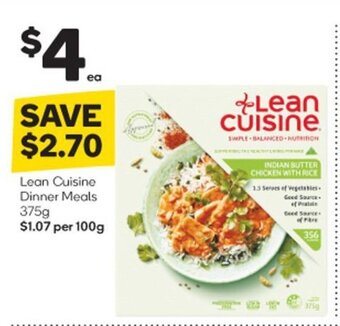 Woolworths Lean Cuisine Dinner Meals 375g offer