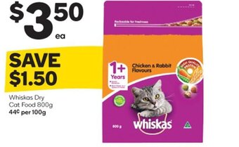 Woolworths Whiskas Dry Cat Food 800g offer