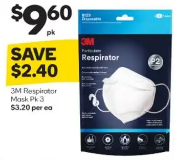 Woolworths 3M Respirator Mask Pk 3 offer