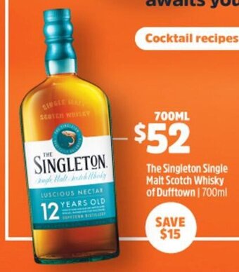 The Singleton Single Malt Scotch Whisky of Dufftown 700ml