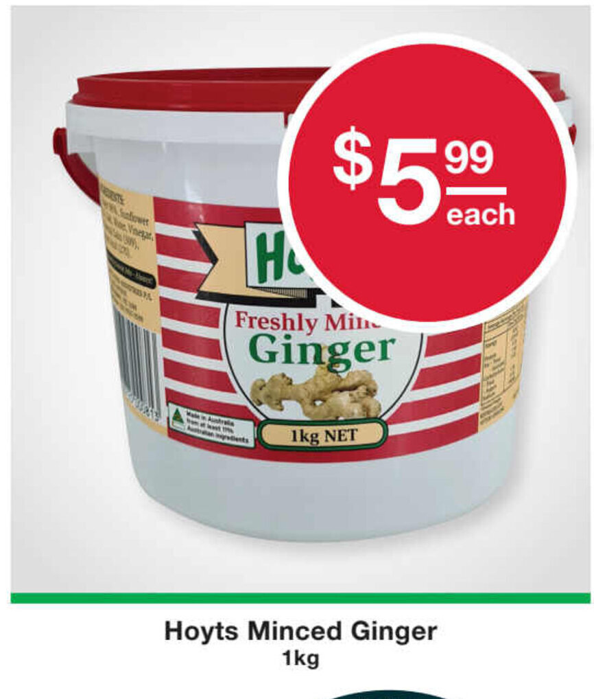 Hoyts Minced Ginger 1kg offer at Australian Butchers Store