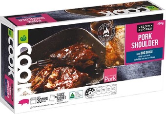 Woolworths Woolworths COOK Slow Cooked Pork Shoulder with BBQ Sauce 560g offer