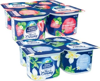 Coles Dairy Farmers Thick & Creamy Yoghurt 4x110g offer