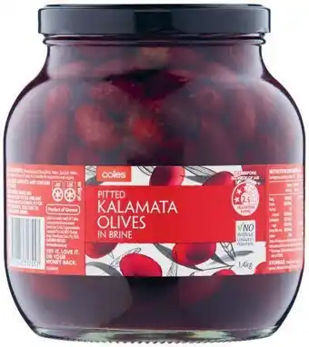 Coles Coles Pitted Kalamata Olives 1.4kg offer