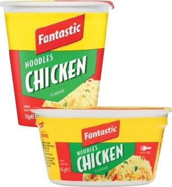 Coles Fantastic Noodles Cup or Bowl 70g-85g offer