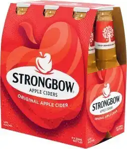 Coles Strongbow Cider Original Bottles 6x330mL offer