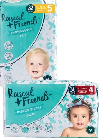 Coles Rascal + Friends Bulk Nappies 30 Pack-54 Pack offer