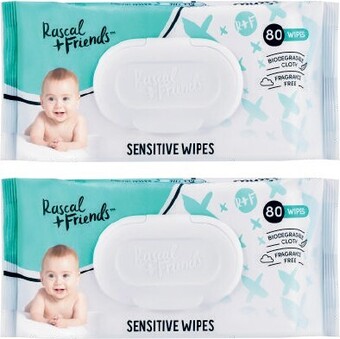 Coles Rascal + Friends Sensitive Wipes 80 Pack offer