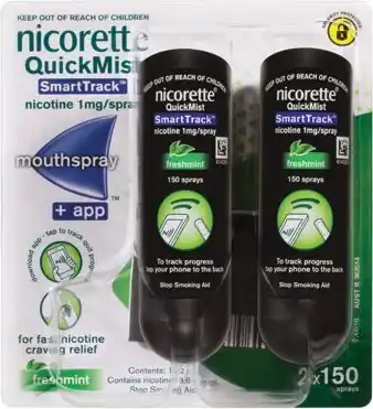 Coles Nicorette Quickmist Smart Track 2 Pack* offer