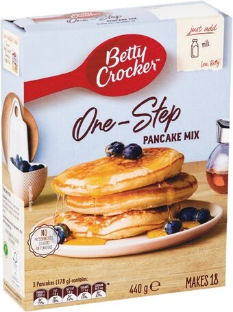 Woolworths Betty Crocker One Step Pancake Mix 440g offer