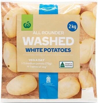 Woolworths Australian Washed White Potatoes 2 kg Pack offer
