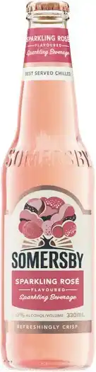Woolworths Somersby Sparkling Rose Cider Bottles 4x330ml offer