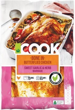 Woolworths Woolworths COOK Bone-In Butterflied Varieties with RSPCA Approved Chicken – From the Meat Dept offer