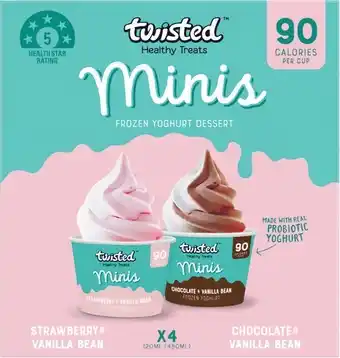 Woolworths Twisted Frozen Yoghurt 480ml Pk 4 – From the Freezer offer