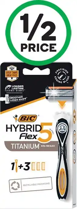 Woolworths BiC Flex 5 Hybrid Razor Pk 3 offer