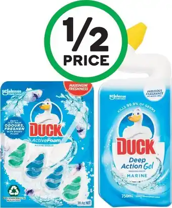 Woolworths Duck Active Foam Rim 38.6g or Deep Action Gel Toilet Cleaner 750ml offer