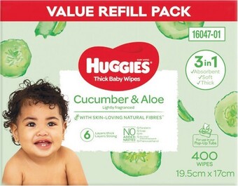Woolworths Huggies Baby Wipes Pk 400 offer