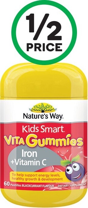 Woolworths Nature's Way Kids Smart Vita Gummies Iron + Vitamin C Pk 60* offer