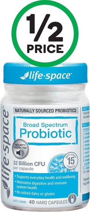 Woolworths Life-Space Broad Spectrum Probiotic Pk 40* offer