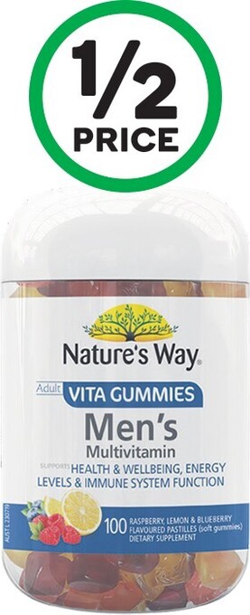 Woolworths Nature's Way Vita Gummies Men's Multivitamin Pk 100* offer