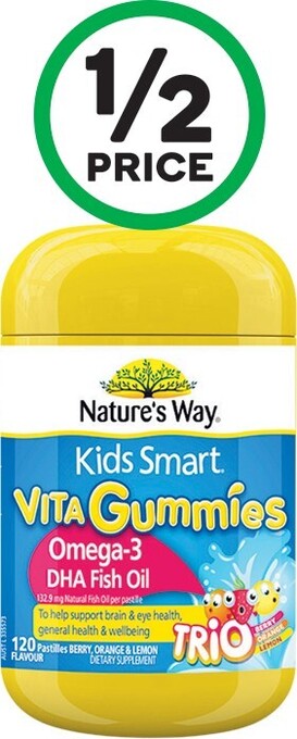 Woolworths Nature's Way Kids Smart Vita Gummies Omega Pk 120* offer