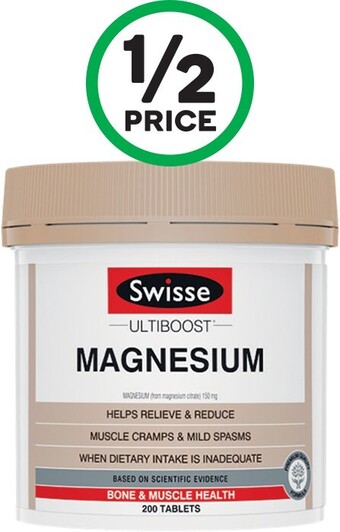 Woolworths Swisse Ultiboost Magnesium Tablets Pk 200* offer