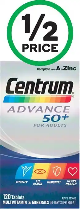 Woolworths Centrum Advance 50+ Multivitamin Pk 120* offer