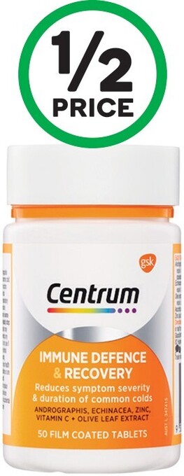 Woolworths Centrum Immune Defence & Recovery Tablets Pk 50* offer
