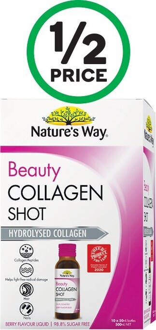 Woolworths Nature’s Way Beauty Collagen Shots Pk 10 x 50ml* offer