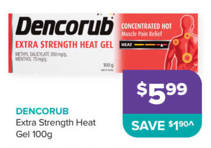 Dencorub Extra Strength Heat Gel 100g offer at Ramsay Pharmacy