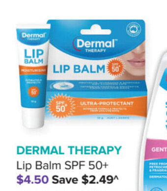 Ramsay Pharmacy Dermal Therapy Lip Balm SPF 50+ offer
