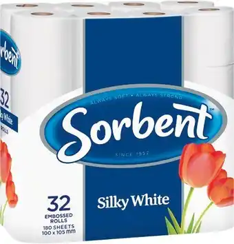 Woolworths Sorbent Toilet Tissue White Pk 32 offer