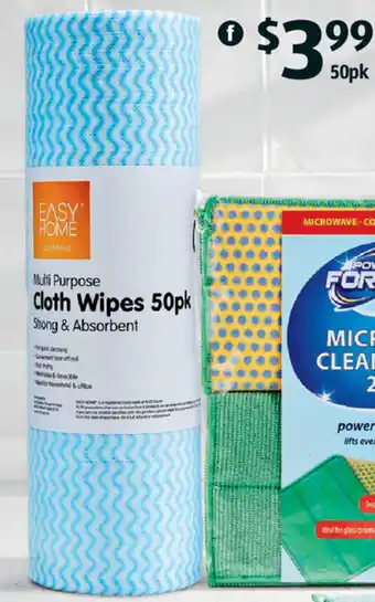 ALDI Easy Home Cloth Wipes on Roll 804974 offer