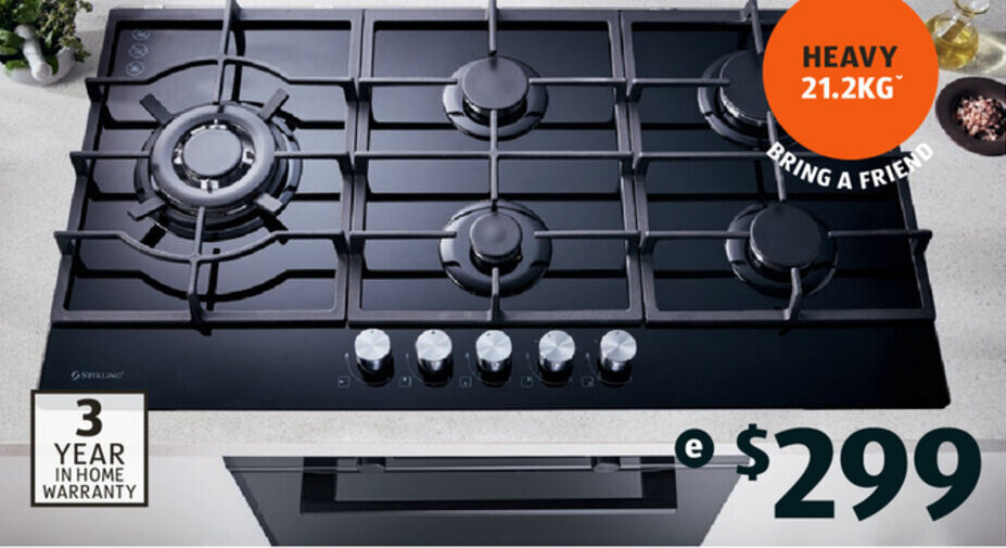 90Cm Gas Glass Cooktop 703618 offer at ALDI