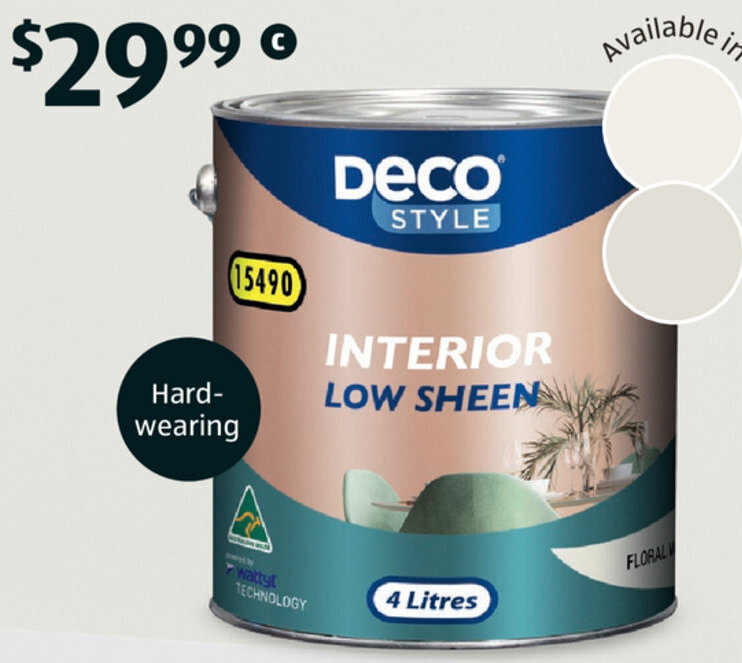 Deco Style Interior Low Sheen Paint 704309/704633 offer at ALDI
