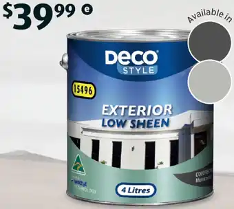 ALDI Deco White Exterior Low Sheen Paint 4L 704640/704641 offer