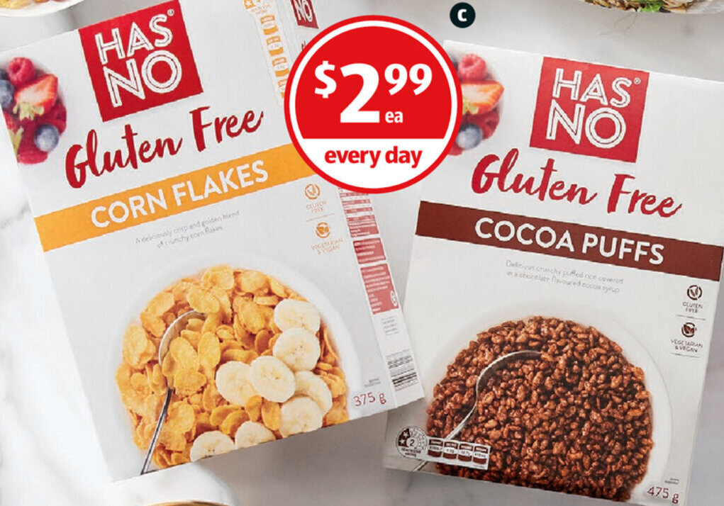 Has No Gluten Free Cereals 375g/475g offer at ALDI