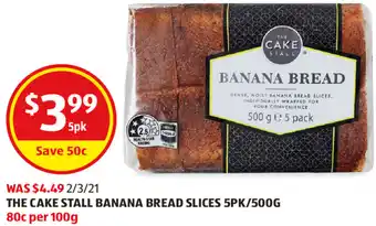 ALDI The Cake Stall Banana Bread Slices offer