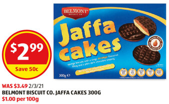 ALDI Belmont Biscuit Co.Jaffa Cakes 300g offer