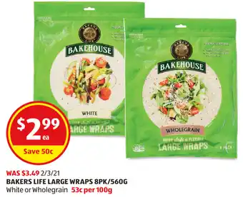 ALDI Bakers Life Large Wraps offer