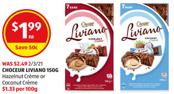 ALDI Choceur Liviano 150g offer