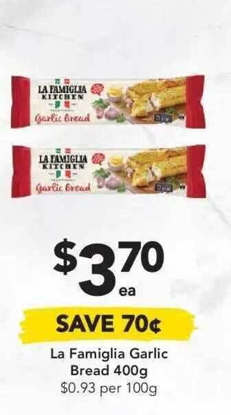 Drakes La Famiglia Garlic Bread offer