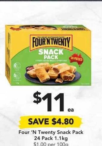 Drakes Four 'n Twenty Snack Pack 24 Pack offer