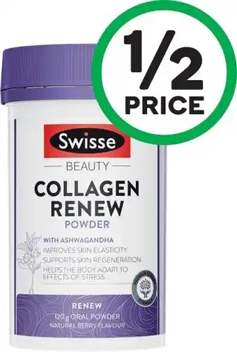 Woolworths Swisse Beauty Collagen Renew or Balance Powder Natural Berry 120g* offer
