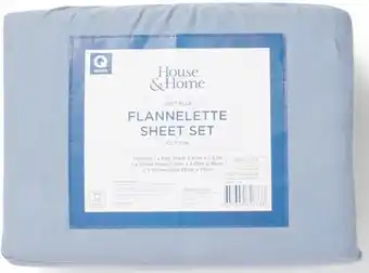 BIG W House & Home Flannelette Sheet Set - Light Blue offer