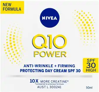 BIG W Nivea Q10 Power Day Cream SPF30 50mL offer