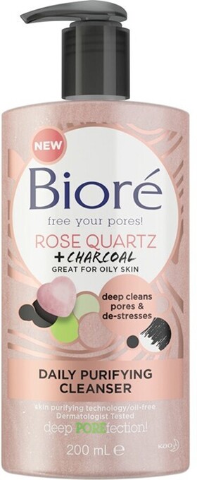 BIG W Biore Rose Quartz & Charcoal Daily Cleanser 200mL offer